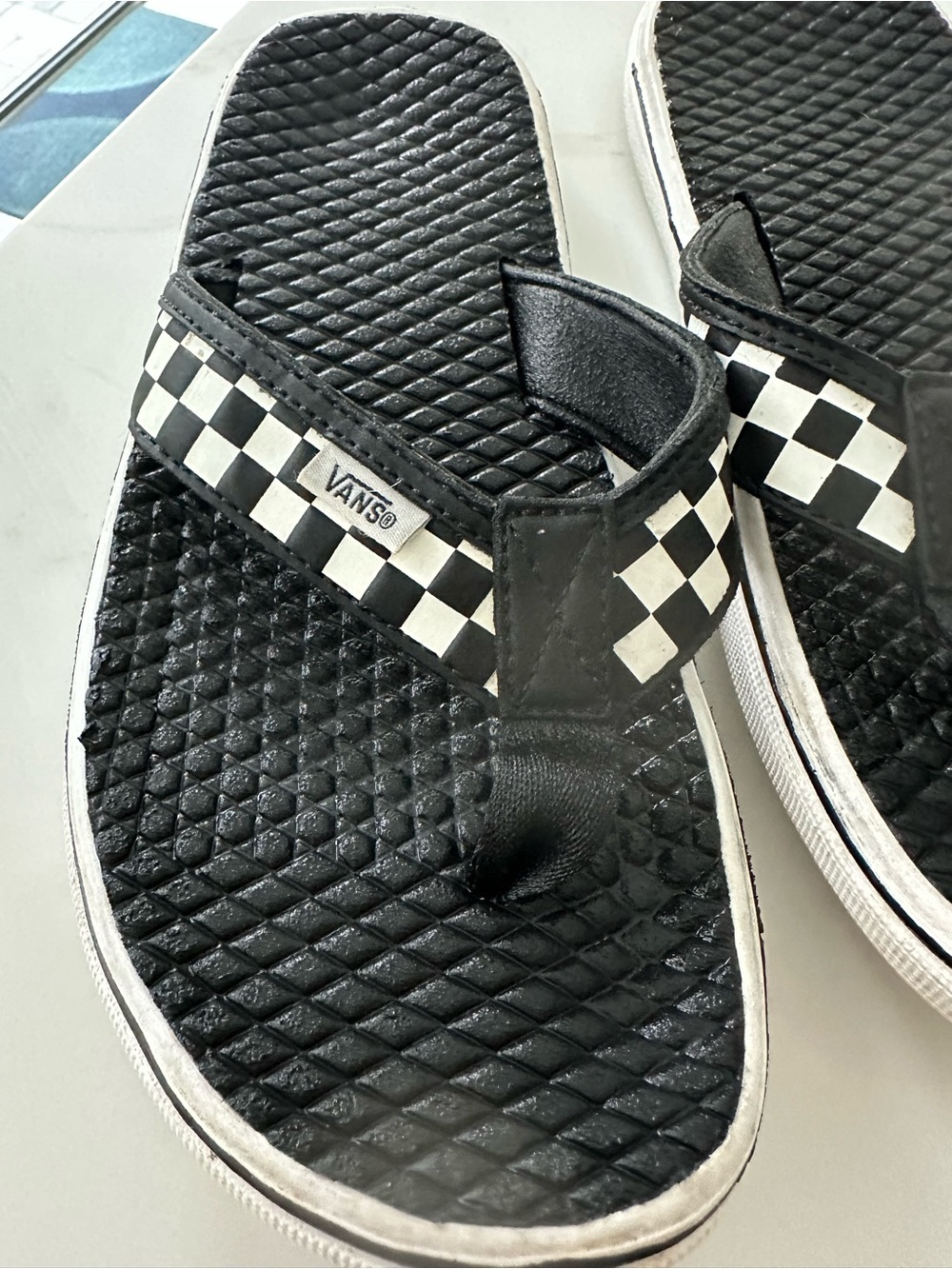 Vans Black & White Checkerboard Men’s Flip-Flop Sandals